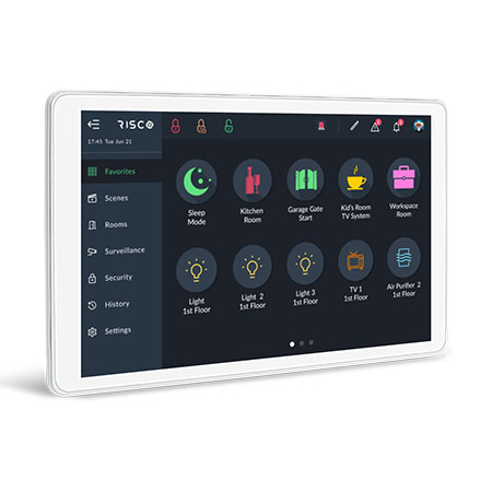 <strong> RISCONTROL, CONTROLLER PER ALLARME & SMART HOME</strong></br></br>RisControl è il nuovo controller dotato di uno schermo touch da 8 pollici che </br>integra dispositivi smart, allarme e sorveglianza (telecamere e NVR) e </br>dispositivi Z-Wave in un'unica soluzione fruibile da una singola interfaccia </br>facile da usare. Offre inoltre  un'esperienza di utilizzo senza paragonie </br>un'interfaccia completamente personalizzabile e di semplice utilizzo.</br>Oltre a poter essere usata come controller per la vostra casa smart, la nuova </br>RisControl,  è anche una tastiera a schermo touch.</br>L'interfaccia utente del controller RisControl offre agli utenti un controllo </br>totale sui sistemi di allarme, video e domotica. Utilizzando la semplice </br>procedura guidata e la ricca combinazione di parametri di RisControl, gli utenti</br> possono impostare tre tipi di automazione: scenari regolabili manualmente, </br>automazione programmata e attivazione in caso di eventi, utilizzando una varietà</br> di dispositivi di domotica e di rilevatori.</br></br><strong>CARATTERISTICHE:</strong></br></br>-Sistema smart integrato in una tastiera con schermo touch - Non è necessario un</br> gateway aggiuntivo</br>-Sistema di sorveglianza sullo stesso schermo touch - Telecamere e NVR</br>-Fino a quattro (4) schermi touch in un unico sistema - 1 dispositivo master e 3</br> slave, ciascuno personalizzabile in base alla posizione.</br>-Parametri per la sorveglianza delle zone basata sul rilevamento di eventi, per </br>il controllo dei dispositivi HA senza bisogno di dispositivi Z-Wave aggiuntivi.</br>-Può essere installato come sistema autonomo con o senza sorveglianza</br>-Tutte le impostazioni, i dispositivi e i parametri vengono salvati nel Cloud</br>-Gli aggiornamenti software vengono inviati al controller RisControl, che </br>avvierà l'aggiornamento e l'installazione automatica quando disponibile.</br>-Grado 3</br>-Part numbers: RP432KPTZEUA RisControlZWave for EU, 868.42MHz</br></br><strong>SPECIFICHE TECNICHE:</strong></br></br>-CPU A83T Octa-Core Cortex A7</br>-Ram DDR3L 1G</br>-Memoria flash integrata EMMC 8G</br>-Display: IPS da 8 pollici</br>-Risoluzione 800x1280</br>-Illuminazione: 300 cd/m2</br>-Tipo di tocco Tocco capacitivo, supporta il tocco a 5 punti</br>-Altoparlante da 8 Ohm / 1 W</br>-Wi-Fi 802.11 b/g/n, 2,4 GHz</br>-Presa jack USB di tipo C, modalità slave (USB 2.0)</br>-Interfaccia di sistema RS-485</br>-Protezione antimanomissione a parete</br>-Dimensioni 208 x 129 x 24 mm</br>-Peso 481 g</br>-Tensione di esercizio 13 V 10</br>-Consumo di corrente: 13 V 10, 200 mA standard, 300 mA max.</br>-Temperatura di esercizio da -10 °C a 55 °C (da 14 °F a 131 °F)</br>-Standard EN50131-3, Grado 3, Classe ambientale II, PD 6662:2017</br></br></br></br>