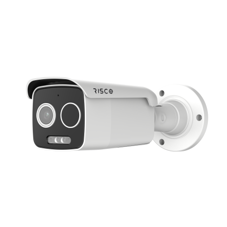 Telecamera Termica IP Bullet AI, IP67, 5MP, sensore immagine ossido di vanadio </br>FPA/CMOS, H264, H265, H265, 3.6mm /F1.6 (termica), 3.2mm /F1.1 (ottica), PoE, </br>WDR, colori brillanti, illuminatore IR da 30m, illuminatore luce bianca 25m, </br>strobo rosso e blu, supporto scheda Micro SD max 256GB, microfono ed </br>altoparlante. Funzioni AI: pedoni e veicoli, attraverso linea, oggetto </br>abbandonato, mappa di calore, gestione presenza, accesso/uscita zona, </br>riconoscimento targhe, riconoscimento volto, analisi audio, temperatura, </br>incendio. Compatibile con accessorio RVIM0CXHI0RA.</br>