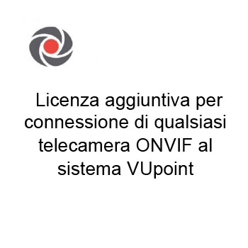 Licenze per telecamere non RISCO, ONVIF compatibili, costo unitario da 1 a 9 </br>licenze</br>