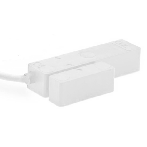 Sensore inerziale CLIC serie V a vista con contatto magnetico integrato, </br>resinatura completa, cavetto 2m. Disponibile grigio.</br>