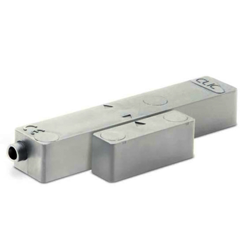 Sensore inerziale CLIC serie V a vista con contatto magnetico integrato, </br>morsetti con sistema plug. Disponibile bianco.</br>