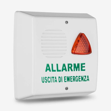 Sirena autoalimentata per uscita di emergenza a 13,8 Vcc con LED lampeggiante </br>per segnalazione stato impianto e LED fisso per memoria allarme. Serratura TCH </br>inclusa. Possibilità di avere le chiavi con lo stesso codice. Alimentatore TL </br>1207 non incluso.</br>