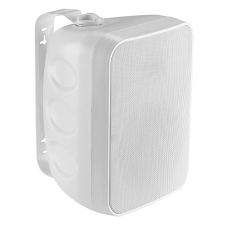 Proiettore di suono professionale, in versione Hi-Fi, 2 vie. Certificato </br>EN54-24.</br>Protezione IP65. Ideale per applicazioni outdoor anche in aree marine. </br>Resistente ad agenti corrosivi quali cloro e salsedine.</br><strong>Fornito con staffa per fissaggio a parete.</strong></br>Rotazione staffa 90° verticale, 170° orizzontale.</br>Woofer 16,5 cm.</br>Tweeter 2,54 cm a cupola, in titanio.</br>Angolo di dispersione 105°Vx90°O (120° fino a 3 Khz).</br>Potenza nominale a 100V: 4/8/16/32W. 64W peak, max 108dB.</br>Potenza 8 O: 60W RMS, 120W musicali.</br>Amplificazione consigliata da 10 a 80W RMS.</br>Impedenza 8 O - 100V selezionabile.</br>Risposta in frequenza 60-20000 Hz.</br>Sensibilità 90 dB</br>Max output level / full power 104 dB.</br>Dimensioni (LxHxP) senza staffa 222x315x235 mm.</br>Dimensioni (LxHxP) con staffa 222x335x295 mm.</br>Peso 3 Kg.</br>Cabinet ABS, staffa e griglia in alluminio verniciato.</br>Colori bianco RAL9003.</br>Temperatura di lavoro da -20° a 80°.</br>