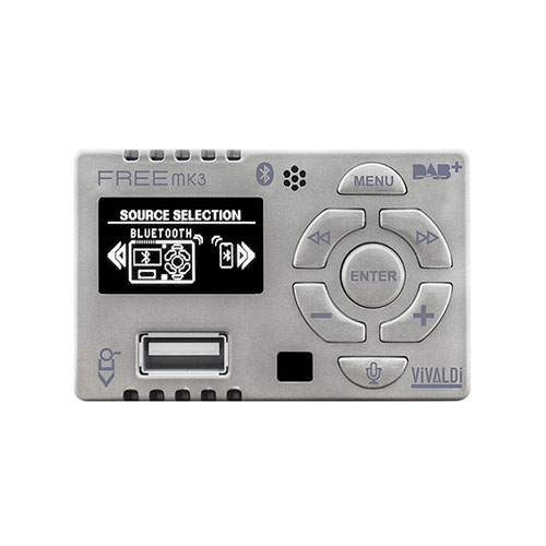 Dispositivo DOMOTICO MULTIMEDIALE audio all-in-one versione MK3, con APP di </br>supervisione e controllo tramite Vivaldi Domotica iCONTROL4.0, Vivaldi Domotica</br> iCONTROL4.1L.</br>Made in Italy, HiFi Stereo 25W25W RMS (5050W musicali).</br>PORTA DI CONTROLLO RS485 per gestioni domotiche iCONTROL4.0, e gestioni </br>multimediali tramite iCONTROL4.1L.</br>NOVITÀ RISPETTO ALLA VERSIONE PRECEDENTE:</br>- Nuova sorgente DAB/DAB Radio Digitale (per utilizzare la radio DAB è </br>necessario collegare GIOVE FREENETMK3 all'impianto antenna esistente tramite </br>cavo coassiale 75Ohm)</br>- BLUETOOTH 5.0 con assegnazione pin automatica, possibilità di rinominare il </br>dispositivo.</br>- Profilo HFP (Hands Free): in sorgente Bluetooth funzione Vivavoce per lo </br>smartphone.</br>- Chime integrato: funzione attivabile in 3 modalità: in ricezione chiamata, </br>all'invio chiamata o entrambe.</br>- Equalizzatore grafico a 7 Bande.</br>- Possibilità di mixare una sorgente esterna, tramite ingresso MIC, su tutte le </br>sorgenti.</br>- Nuova interfaccia grafica e nuovo menù di navigazione.</br>- Regolazione del bilanciamento dei canali Left/Right.</br>- Possibilità di impostare le uscite, amplificate e PreOut, nelle modalità: </br>tutto stereo/tutto mono/solo ampli mono.</br>- Possibilità di impostare l'uscita PreOut senza Mute.</br>- Funzione di risparmio energetico Amplificatore, attivabile.</br>- Funzione di accensione e/o spegnimento automatica in base alla presenza di </br>segnale nell'ingresso AUX1 oppure AUX2.</br>- Aggiornamento firmware tramite USB.</br>