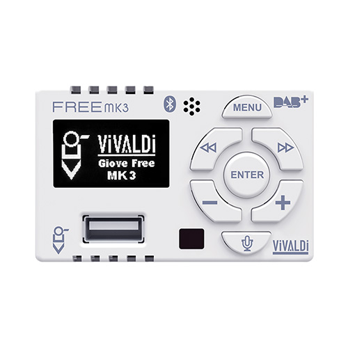 Dispositivo DOMOTICO MULTIMEDIALE audio all-in-one versione MK3, con APP di </br>supervisione e controllo tramite Vivaldi Domotica iCONTROL4.0, Vivaldi Domotica</br> iCONTROL4.1L.</br>Made in Italy, HiFi Stereo 25W25W RMS (5050W musicali).</br>PORTA DI CONTROLLO RS485 per gestioni domotiche iCONTROL4.0, e gestioni </br>multimediali tramite iCONTROL4.1L.</br>NOVITÀ RISPETTO ALLA VERSIONE PRECEDENTE:</br>- Nuova sorgente DAB/DAB Radio Digitale (per utilizzare la radio DAB è </br>necessario collegare GIOVE FREENETMK3 all'impianto antenna esistente tramite </br>cavo coassiale 75Ohm)</br>- BLUETOOTH 5.0 con assegnazione pin automatica, possibilità di rinominare il </br>dispositivo.</br>- Profilo HFP (Hands Free): in sorgente Bluetooth funzione Vivavoce per lo </br>smartphone.</br>- Chime integrato: funzione attivabile in 3 modalità: in ricezione chiamata, </br>all'invio chiamata o entrambe.</br>- Equalizzatore grafico a 7 Bande.</br>- Possibilità di mixare una sorgente esterna, tramite ingresso MIC, su tutte le </br>sorgenti.</br>- Nuova interfaccia grafica e nuovo menù di navigazione.</br>- Regolazione del bilanciamento dei canali Left/Right.</br>- Possibilità di impostare le uscite, amplificate e PreOut, nelle modalità: </br>tutto stereo/tutto mono/solo ampli mono.</br>- Possibilità di impostare l'uscita PreOut senza Mute.</br>- Funzione di risparmio energetico Amplificatore, attivabile.</br>- Funzione di accensione e/o spegnimento automatica in base alla presenza di </br>segnale nell'ingresso AUX1 oppure AUX2.</br>- Aggiornamento firmware tramite USB.</br>