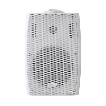 Proiettore di suono in versione HiFi, 2 vie, Hi-Fi, IP32, certificato EN60849 </br>EN54-24 nr di certificazione 0068-CPR-017/2016.</br>Fornito con staffa per fissaggio a parete.</br>Woofer 10 cm</br>Tweeter 2,5 cm.</br>Membrana in mylar.</br>Angolo di dispersione 90°Vx90°O (120° fino a 3 Khz).</br>Potenza nominale a 100V: 1,25/2,5/5/10W. 20W peak.</br>Potenza 8 Ohm: 20W RMS, 40W musicali.</br>Amplificazione consigliata da 10 a 30W RMS.</br>Impedenza 8 O - 100V selezionabile.</br>Risposta in frequenza 80-20000 Hz -10dB</br>Sensibilità 91dB</br>Max output level / full power 101 dB.</br>Dimensioni (LxHxP) senza staffa 151x215x130 mm.</br>Dimensioni (LxHxP) con staffa 151x245x163 mm.</br>Peso 1,9 Kg.</br>Cabinet ABS V0, staffa e griglia in acciaio zincato verniciato.</br>Colori disponibili bianco RAL9003.</br>Temperatura di lavoro da 20° a 80°.</br>