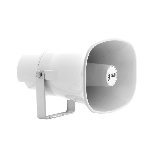 Tromba stagna IP65, certificato EN60849 EN54-24 nr di certificazione </br>0068-CPR-035/2016.</br>Resistente ai raggi UV.</br>Ingresso: 100V.</br>Potenza nominale: 1,9/3,8/7,5/15W. 30 peak, max 121dB.</br>Potenza a 8 Ohm: 30W RMS.</br>Risposta in frequenza 250-8000 Hz - 10dB.</br>Sensibilità 106 dB.</br>Max output level / full power 117 dB.</br>Dispersione 110°(V) 90°(O) 2KHz.</br>Dimensioni senza staffa (LxHxP) 220x164x231 mm.</br>Dimensioni con staffa (LxHxP) 220x181x231 mm.</br>Peso 1,4 Kg.</br>Colore RAL9035.</br>Cabinet: ABS V0, staffa ad U in acciaio inox verniciato.</br>Profilo ellitico in ABS V0.</br>Temperatura di lavoro da -20° a 60°.</br></br>