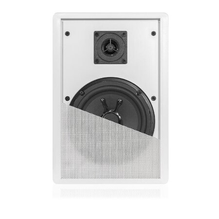 Diffusore rettangolare piatto, 2 vie da parete, HI-FI.</br>Certificato EN60849 EN54-24 nr di certificazione 0068/CPR/071-2018</br>Altoparlante: 13,5 cm woofer.</br>Tweeter 1,3 cm in mylar.</br>Magnete ceramico.</br>Membrana in carta trattata.</br>Potenza nominale a 100V 8W RMS. 16W peak</br>Impedenza 100V.</br>Risposta in frequenza 70-20000 Hz.</br>Sensibilità 85 dB.</br>Max output level / full power 94 dB.</br>Dimensioni diffusore (LxHxP) 185x275x40 mm.</br>Peso 0,9 Kg.</br>Colore bianco RAL9016, verniciabile.</br>Cabinet: ABS V0 con griglia di protezione in metallo.</br>Temperatura di lavoro da -20° a 65°.</br>