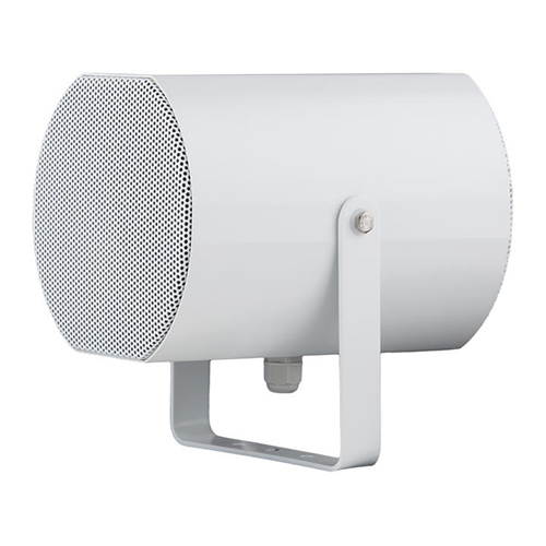 Proiettore di suono per ambienti interni o esterni (anche per esposizione al </br>cloro) certificato EN60849 EN54-24 nr di certificazione 0068-CPR-017/2016. </br>Protezione IP65, waterproof.</br>Fornito con staffa per fissaggio a parete.</br></br>2x altoparlante coax da 13,5cm.</br>Ingresso 100V.</br>Potenza nominale a 100V 2,5/5/10/20W RMS. 40W peak.</br>Risposta in frequenza 100-19000 Hz -10dB.</br>Sensibilità 94dB.</br>Max output level / full power 102 dB.</br>Dispersione 118°(V/O) 2KHz.</br>Dimensioni senza staffa (LxHxP) 151x150x218 mm.</br>Dimensioni con staffa con morsetto (LxHxP) 151x210x218 mm.</br>Peso 3,4 Kg.</br>Colore bianco RAL9016.</br>Cabinet: alluminio verniciato retina in metallo.</br>Temperatura di lavoro da -20° a 70°.</br>