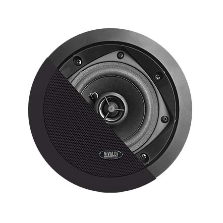 Diffusore rotondo, 2 vie da incasso, HI-FI.</br>Woofer coassiale da 10 cm</br>Tweeter da 1,3 cm</br>Membrana in mylar</br>Potenza 25W RMS.</br>Potenza musicale 50W.</br>Amplificazione consigliata da 10 a 40 W RMS.</br>Impedenza 8 Ohm.</br>Risposta in frequenza 70-20000 Hz.</br>Sensibilità 86 dB.</br>Angolo di dispersione: 120° (V/O).</br>Dimensioni diffusore (DxP) 167x60 mm.</br>Foro da incasso (D) 140 mm.</br>Peso 0,7 Kg</br>