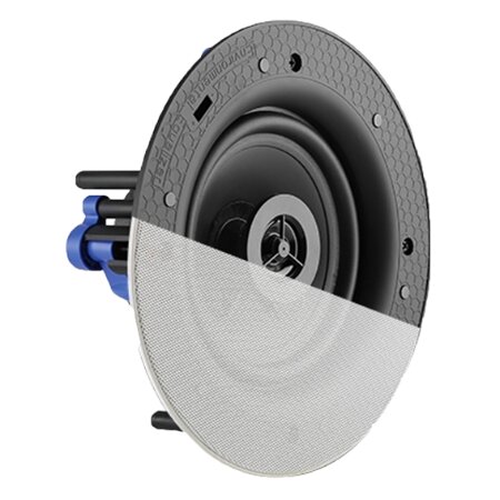 Diffusore rotondo, 2 vie da incasso, HI-FI, Frameless.</br>Woofer 13,5 cm.</br>Tweeter da 1,3 cm a cupola orientabile, in mylar, magnete al neodimio.</br>Potenza 50W RMS.</br>Potenza musicale 100W.</br>Amplificazione consigliata da 10 a 110 W RMS.</br>Impedenza 8 O.</br>Risposta in frequenza 70-20000 Hz.</br>Sensibilità 87 dB.</br>Max output level full power 99dB.</br>Angolo di dispersione 120° (V/O).</br>Dimensioni (DxP) 204x77 mm.</br>Foro da incasso (D) 177 mm.</br>Peso 1,20 Kg.</br>