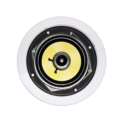 Diffusore rotondo, 2 vie da incasso, HI-FI</br>Woofer in fibra di vetro da 13,5 cm</br>Tweeter da 2,5 cm orientabile (in casi di installazioni su posizioni non </br>ottimali permette di dare direttività alle alte frequenze non depenalizzando la </br>qualità dell'ascolto).</br>Membrana in seta e alluminio</br>Potenza 50W RMS</br>Potenza musicali 100W</br>Amplificazione consigliata da 10 a 60 W RMS</br>Impedenza 8 O</br>Risposta in frequenza 55-20000 Hz</br>Sensibilità 88 dB</br>Angolo di dispersione 120° (V/O)</br>Dimensioni (DxP) 203x75 mm</br>Foro da incasso (D) 165 mm</br>Peso 1,2 Kg</br>