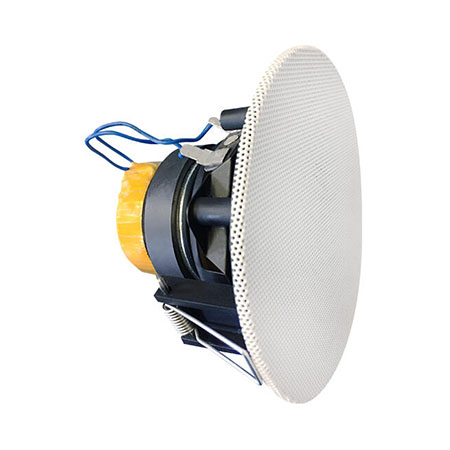 Vivaldi Ulisse ROUND7TF, 100V</br>Diffusore rotondo, 2 vie da incasso, HI-FI, Frameless</br>Woofer 7,5 cm</br>Tweeter da 1,3 cm a cupola, magnete neodimio, membrana in titanio</br>Potenza nominale 3/6W RMS - 12 Peak, max 101dB.</br>Tensione trasformatore 100V</br>Risposta in frequenza 130-20000 Hz -3dB</br>Sensibilità 90 dB</br>Angolo di dispersione 120° (V/O)</br>Dimensioni (DxP) 116x90 mm</br>Foro da incasso (D) 100 mm</br>Peso 0,8 Kg</br></br>Incasso su cartongesso, pareti di legno e simili: non servono accessori, il </br>diffusore nel retro ha dei ganci per l'ancoraggio stabile.</br>Incasso su muratura: non adatto.</br>