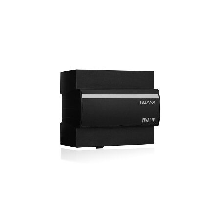 <strong>VIVALDI MULTIMEDIA TELEMACO</strong></br></br>Sistema multiroom all-in-one integrato, completo di amplificazione e sorgenti </br>audio multimediali compatibile KNX, MQTT, REST.API e domotiche terze. Gestione e</br> supervisione tramite APP Telemaco disponibile per iOS & Android.</br>Sistema espandibile a 6 player a 12 zone, abbinando 2 Telemaco.</br></br></br><strong>Ingressi:</strong></br>- 3 ingressi stereo sbilanciati livello linea 0dB</br>- Connettore alimentazione</br>- Micro SD</br></br><strong>Uscite:</strong></br>- 6 uscite amplificate (6x20W  4ohm)</br>- 6 uscite preamplificate bilanciate livello linea per ampliare il numero di </br>diffusori o la potenza di zona tramite amplificatori esterni (Vivaldi Multimedia</br> E30S, Vivaldi Multimedia E80S, finali Vivaldi serie PMA, finali Vivaldi serie </br>PSA, subwoofer attivi Vivaldi, diffusori attivi Vivaldi)</br>- Diffusori collegabili 8 Ohm per ogni uscita, impedenza minima 4 Ohm</br></br><strong>Connettività:</strong></br>- Connettore KNX diretto</br>- Connettore RJ45 LAN 10/100</br></br><strong>Player / Utenti:</strong></br>4 Player integrati ognuno con i seguenti servizi</br>Spotify Connect</br>Airplay</br>Webradio</br>NAS</br>Playlist</br>Musica locale (Android)</br>YouTube</br>AUX</br></br>Altro:</br>- Creazione Playlist e accesso rapido</br>- Webradio preferite con accesso rapido</br>- Funzionalità Preset con accesso rapido</br>- Funzionalità Campanello con scelta per singola zona non disturbare</br>- Webpage di configurazione</br>- Personalizzazione nomi Player/Utenti, ingressi AUX e uscite zone</br>- Shortcut accesso al player/utente</br>- Impostazione zone stereo (per un massimo di 3 zone stereo o combinazione </br>mono/stereo)</br>- Possibilità di accoppiare due dispositivi per la creazione di un unico sistema</br> da 12 zone, 6 ingressi AUX, 6 player (massimo 6 zone stereo o combinazioni </br>mono/stereo)</br></br>- App di controllo dedicata (Vivaldi Telemaco)</br>- API di controllo supportate: KNX, MQTT, REST (con access token)</br>- Pulsante a sfioramento multifunzione sul frontale (reset DHCP, reset di </br>fabbrica, IP statico)</br>- Barra a LED di stato multicolore.</br>- Risparmio energetico amplificatori</br>- Aggiornamenti OTA</br></br><strong>Opzione:</strong></br>Vivaldi Multimedia C4IO pulsanti programmabili a 4 ingressi. Tasti multifunzione</br> a pressione breve o lunga per associare due funzioni ad ogni singolo Pulsante. </br>I primi due ingressi (pulsanti) possono essere utilizzati con encoder rotativo </br>(Vivaldi Multimedia TVE da ordinare a parte) per il controllo di volume.</br></br>Funzioni assegnabili ai pulsanti Vivaldi Multimedia C4IO:</br>Incremento / decremento volume</br>Ingressi / uscite</br>Attivazione muto e disattivazione</br>Richiamo preset</br>Avanti/indietro traccia player</br>Stop</br>Play / Pausa player</br>Play USB (priorità)</br>Cavi da utilizzare:</br>- cavo di sistema Vivaldi Ulisse MICRO2.50 per gli ingressi analogici e le </br>uscite preout</br>- piattina rosso-nera 2x0,75, o equivalente, per il collegamento degli </br>altoparlanti e l'alimentazione</br>- cavo LAN cat5e/cat6</br>- cavo bus KNX</br></br>Dimensioni (LxHxP): 106x91x62mm, 6 moduli DIN.</br>Peso: 0,250 kg</br>Alimentazione : 24Vcc / 150W max (Vivaldi Giove AL6B non fornito in dotazione)</br></br>